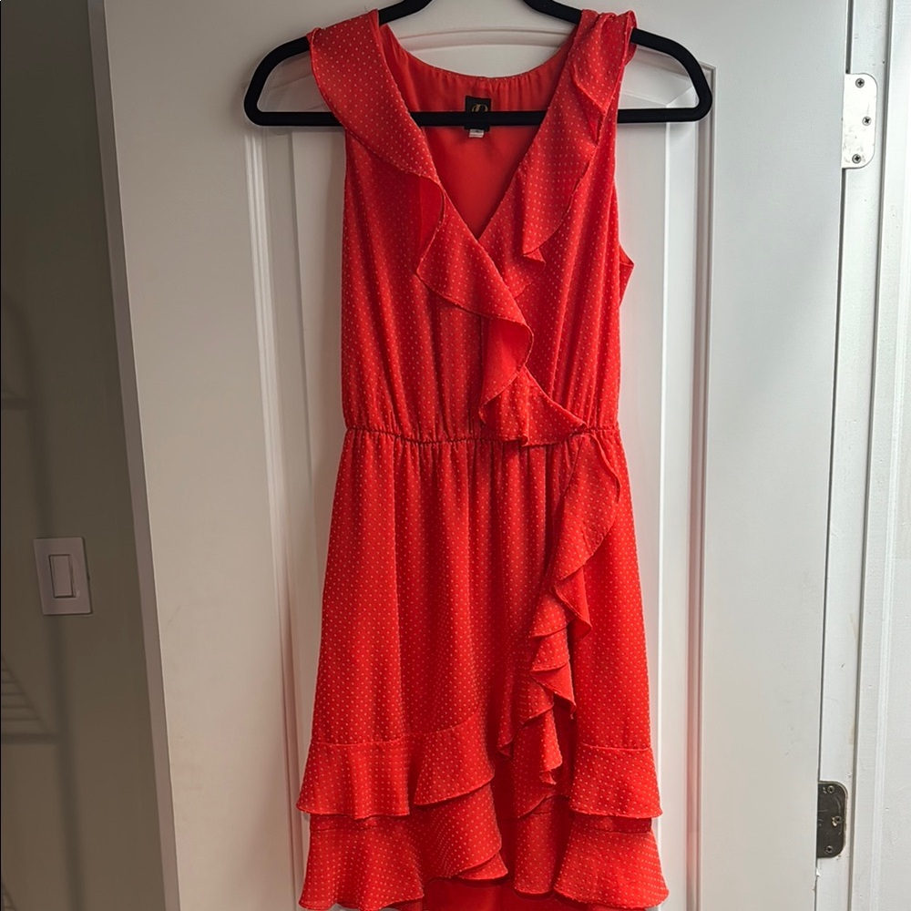 Elegant Red Ruffle Dress